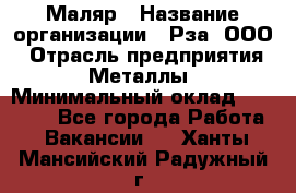 Маляр › Название организации ­ Рза, ООО › Отрасль предприятия ­ Металлы › Минимальный оклад ­ 40 000 - Все города Работа » Вакансии   . Ханты-Мансийский,Радужный г.